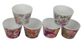 Set 6 vase ceramice rotunde conice cu imprimeu H 10 M 1
